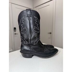 Cavenders Snakeskin Black Python Boots Men's Size 13D